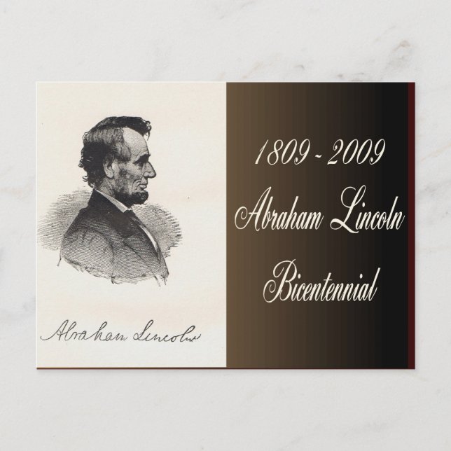 Abraham Lincoln Bicentennial Commemorative Postcard (Front)