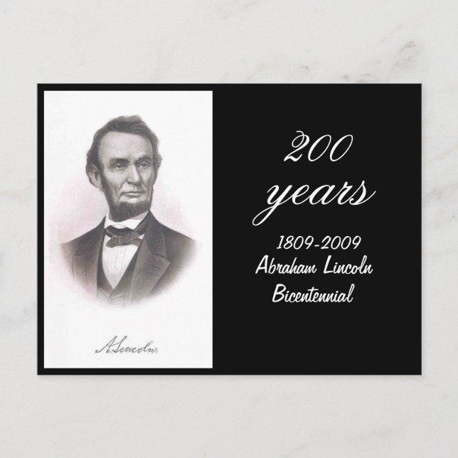 Abraham Lincoln Bicentennial Commemorative Postcard (Front)