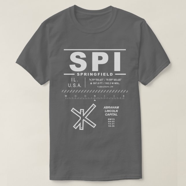 Abraham Lincoln Capital Airport SPI T-Shirt (Design Front)