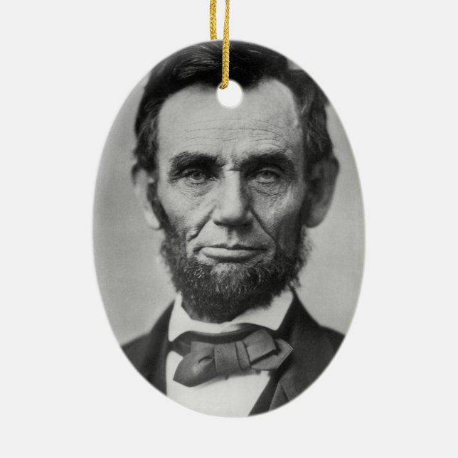 Abraham Lincoln Ceramic Tree Decoration (Back)