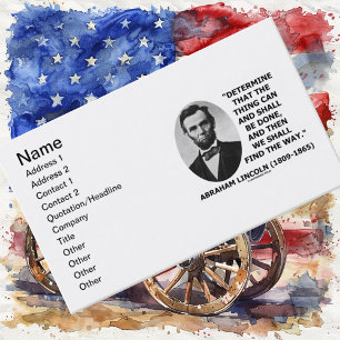 Abraham Lincoln Determine Thing Can Shall Be Done Business Card