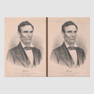 Abraham Lincoln Elected President 1860 Lithograph Tissue Paper