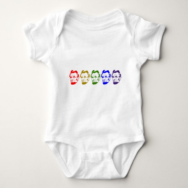 Abraham Lincoln Face Baby Bodysuit (Front)
