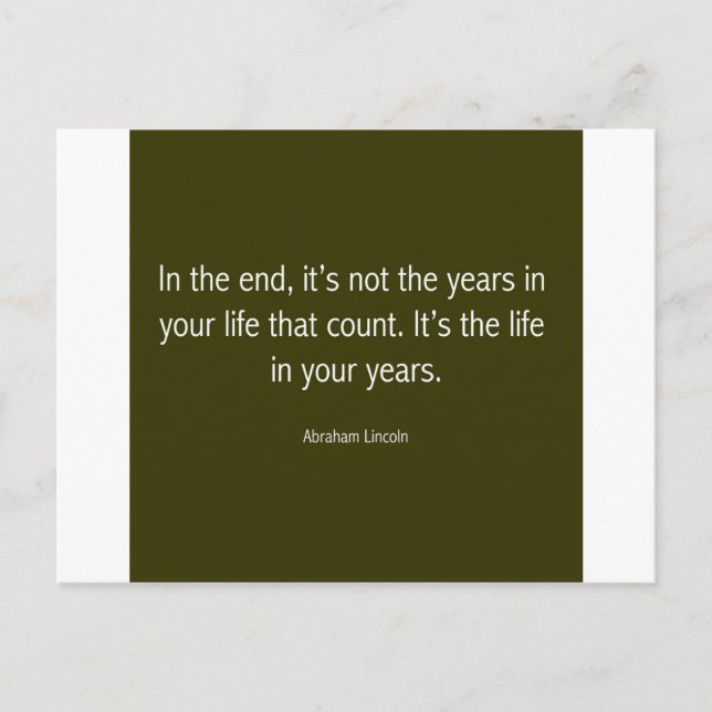 Abraham Lincoln Famous Quote, Motivational Postcard (Front)