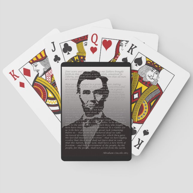 Abraham Lincoln Gettysburg Address Playing Cards (Back)