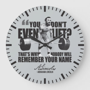 Abraham Lincoln Gym Humor - Do You Even Lift? Large Clock