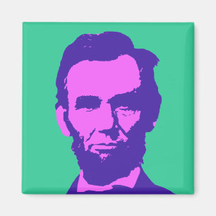 Abraham Lincoln in Pink & Purple Magnet