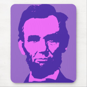 Abraham Lincoln in Pink & Purple Mouse Pad