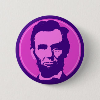 Abraham Lincoln in Pop Art Pink & Purple 6 Cm Round Badge