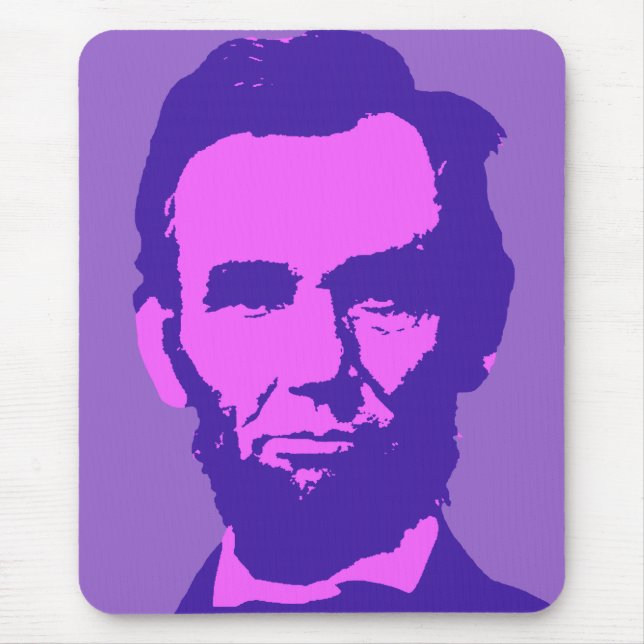 Abraham Lincoln in Pop Art Pink & Purple Mouse Pad (Front)