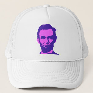 Abraham Lincoln in Pop Art Pink & Purple Trucker Hat
