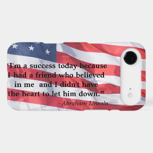 Abraham Lincoln Inspirational Friend Quote US Flag