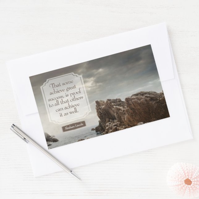 Abraham Lincoln Inspirational Quote "Success" Rectangular Sticker (Envelope)
