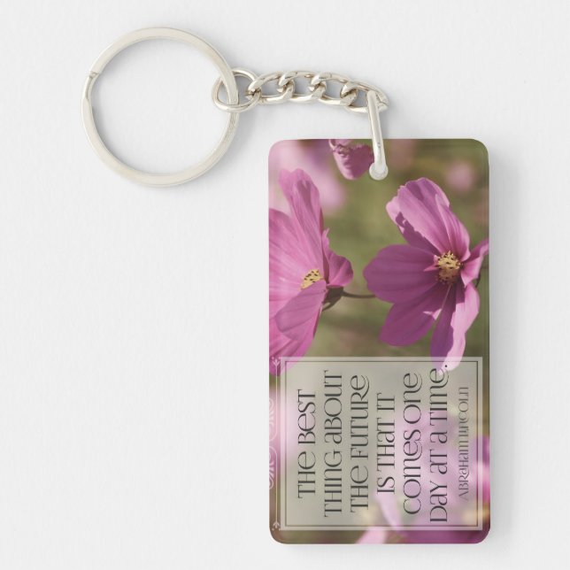 Abraham Lincoln Inspirational Quote "The future" Key Ring (Front)