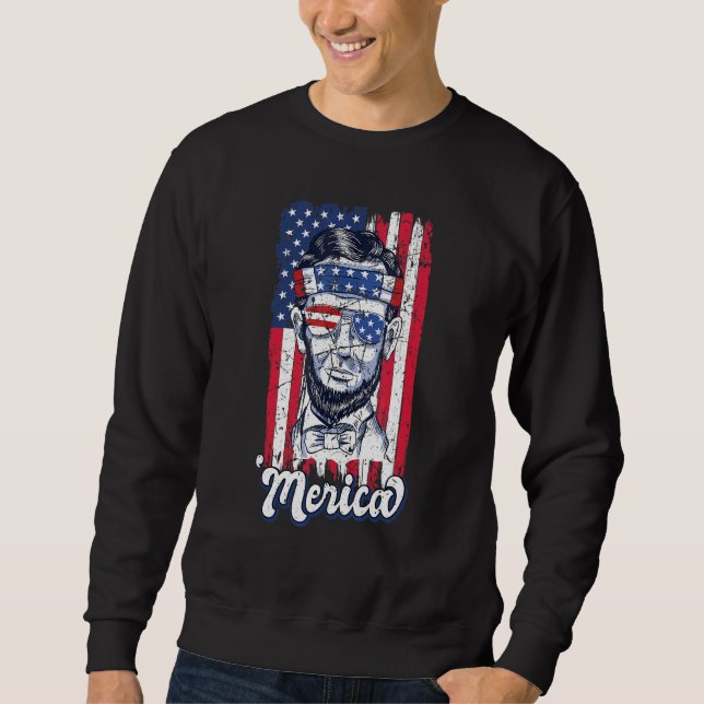 Abraham Lincoln July 4th American Flag Sweatshirt (Front)
