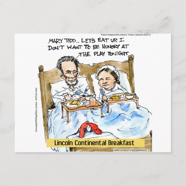 Abraham Lincoln & Mary Todd Breakfast In Bed Postcard (Front)