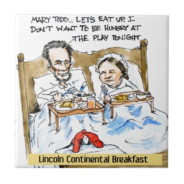 Abraham Lincoln & Mary Todd Breakfast In Bed Tile (Front)