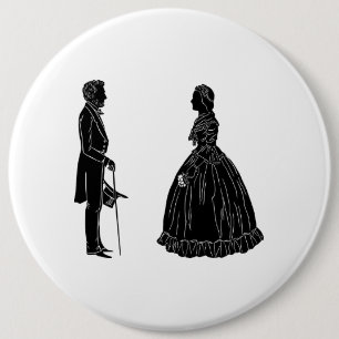 abraham lincoln mary todd lincoln silhouette 6 cm round badge