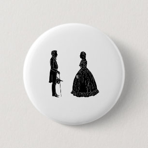 abraham lincoln mary todd lincoln silhouette 6 cm round badge