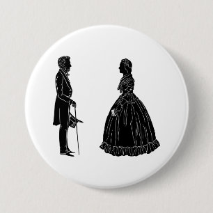 abraham lincoln mary todd lincoln silhouette 7.5 cm round badge