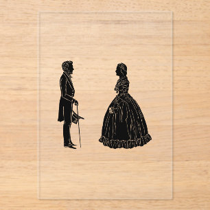 abraham lincoln mary todd lincoln silhouette acrylic invitations