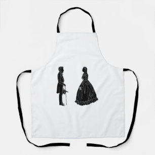 abraham lincoln mary todd lincoln silhouette apron