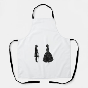 abraham lincoln mary todd lincoln silhouette apron