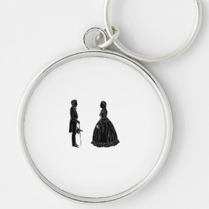 abraham lincoln mary todd lincoln silhouette ballo key ring