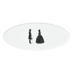 abraham lincoln mary todd lincoln silhouette ballo name tag