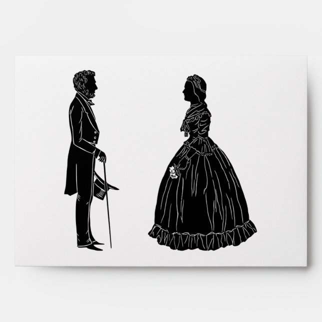 abraham lincoln mary todd lincoln silhouette envelope (Front)