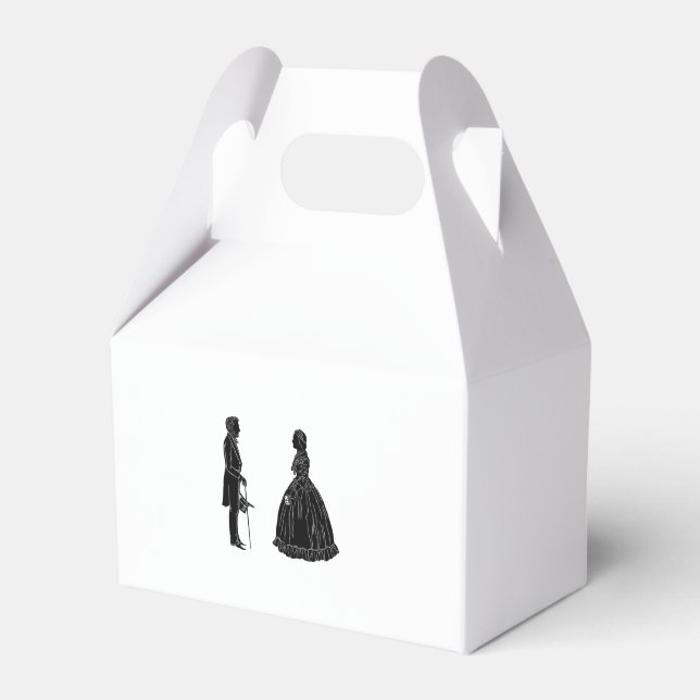 abraham lincoln mary todd lincoln silhouette favour box (Front Side)
