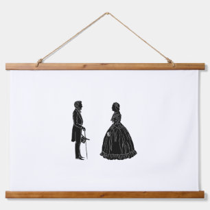 abraham lincoln mary todd lincoln silhouette hanging tapestry