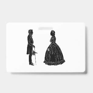 abraham lincoln mary todd lincoln silhouette ID badge