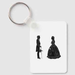 abraham lincoln mary todd lincoln silhouette key ring
