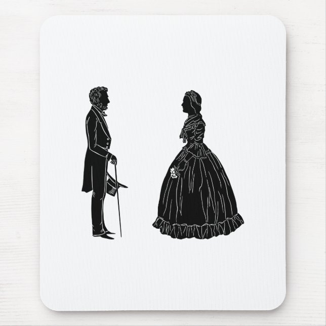 abraham lincoln mary todd lincoln silhouette mouse pad (Front)