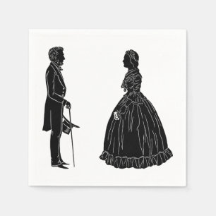 abraham lincoln mary todd lincoln silhouette napkin