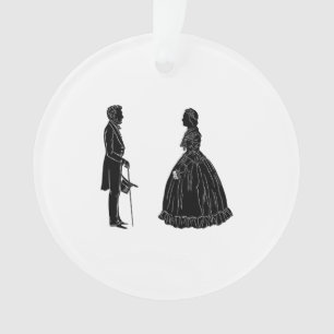abraham lincoln mary todd lincoln silhouette ornament