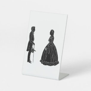abraham lincoln mary todd lincoln silhouette pedestal sign