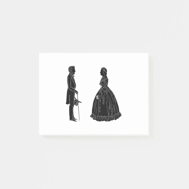 abraham lincoln mary todd lincoln silhouette post-it notes (Front)