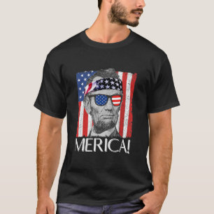 Abraham Lincoln 'Merica Patriotic American Flag 4t T-Shirt
