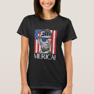 Abraham Lincoln 'Merica Patriotic American Flag 4t T-Shirt