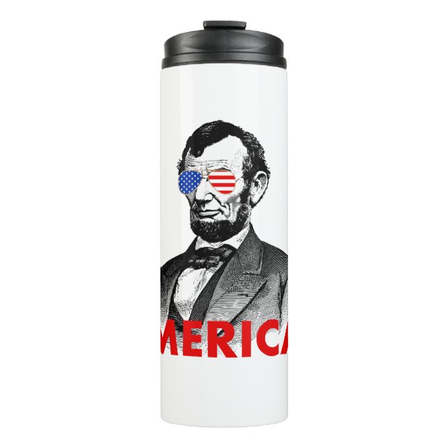 abraham lincoln merica thermal tumbler (Front)