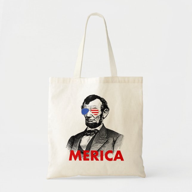 abraham lincoln merica tote bag (Front)