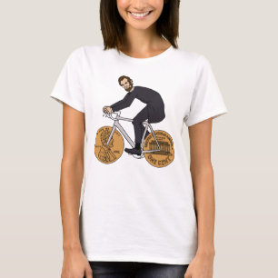 Abraham Lincoln On A Bike With Penny Wheels T-Shirt