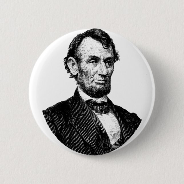 ABRAHAM LINCOLN PIN BACK BADGE (Front)