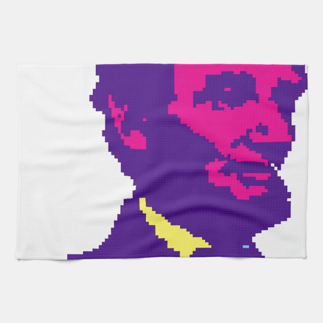 Abraham Lincoln Pixelated Tea Towel (Horizontal)