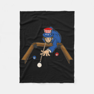 Abraham Lincoln Playing Billiards Funny 4th Of Jul Fleece Blanket