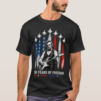 Abraham Lincoln Playing Guitar 4Th July 250Th T-Shirt