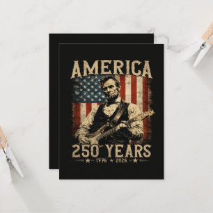 Abraham Lincoln Playing Guitar 4th July Invitation