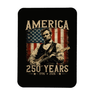 Abraham Lincoln Playing Guitar 4th July Magnet